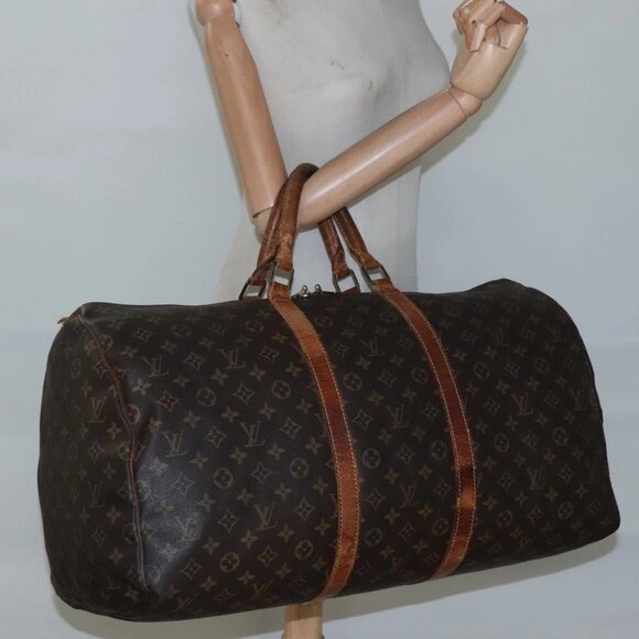 LOUIS VUITTON Monogram Keepall 55 Boston Bag M41424 LV Auth BD1436 - Picture 3 of 16